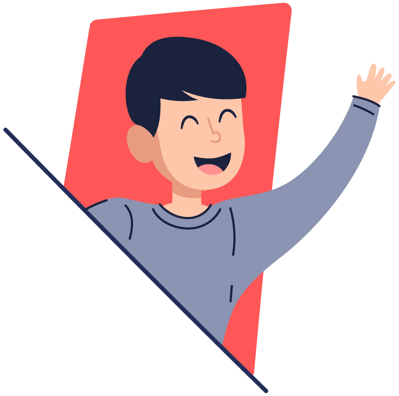 an image of a person waving